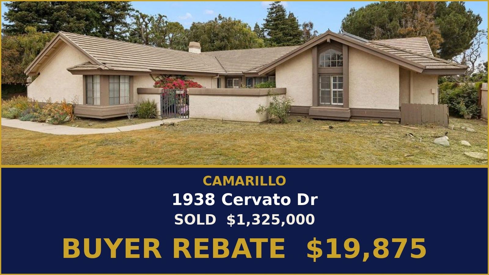 Single-story ranch home at 1938 Cervato Dr, Camarillo - buyer rebate $19,875