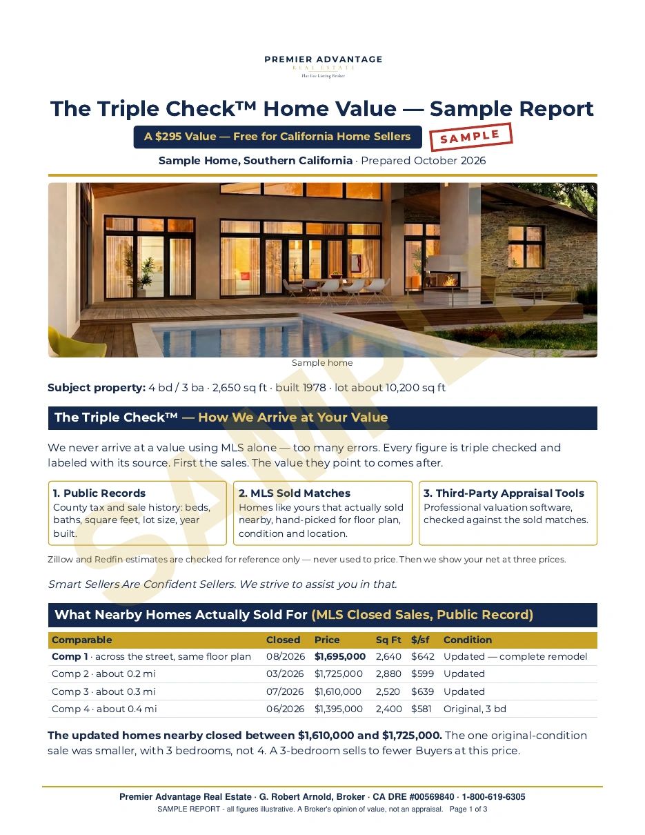 Detailed Home Valuation Home Value sample report page 1
